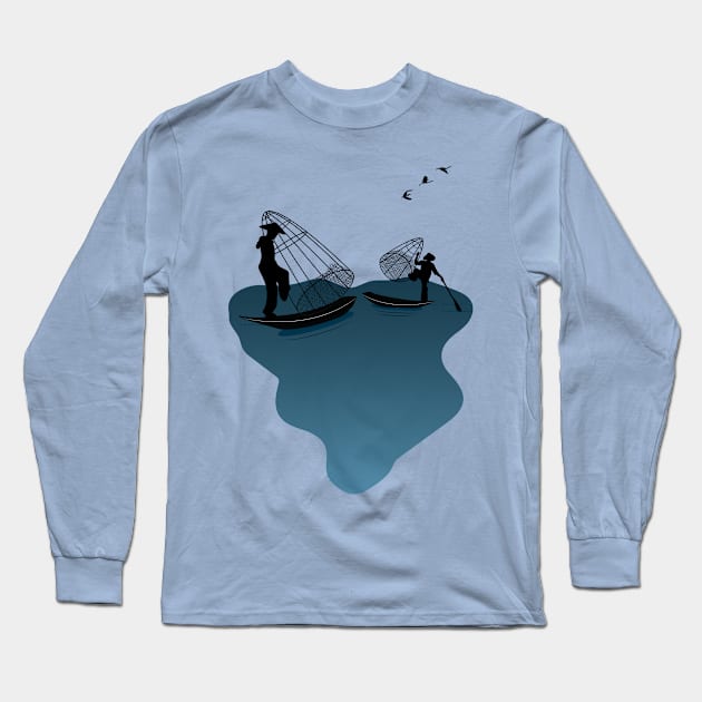 fisherman dad Long Sleeve T-Shirt by Express Yourself everyday